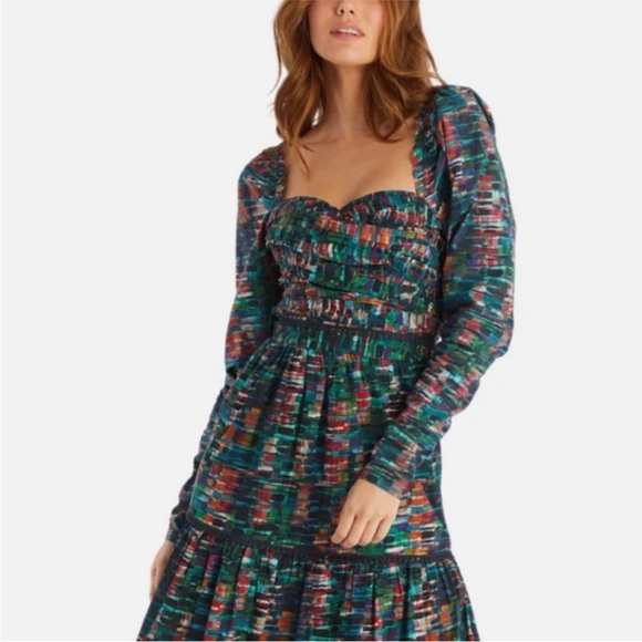 Allison New York Tops - Allison New York 💌 Casey sweetheart crop top brick print green size small